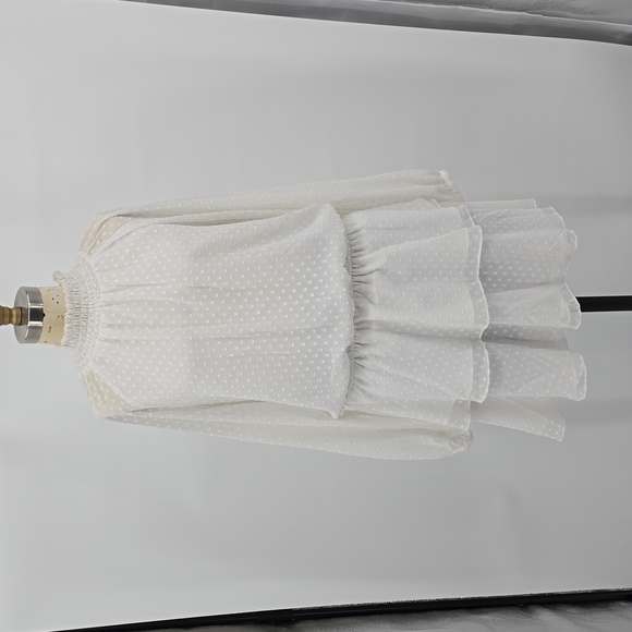 Yumi Kim Swiss Dot White Class Act Dress Size L - Picture 1 of 9